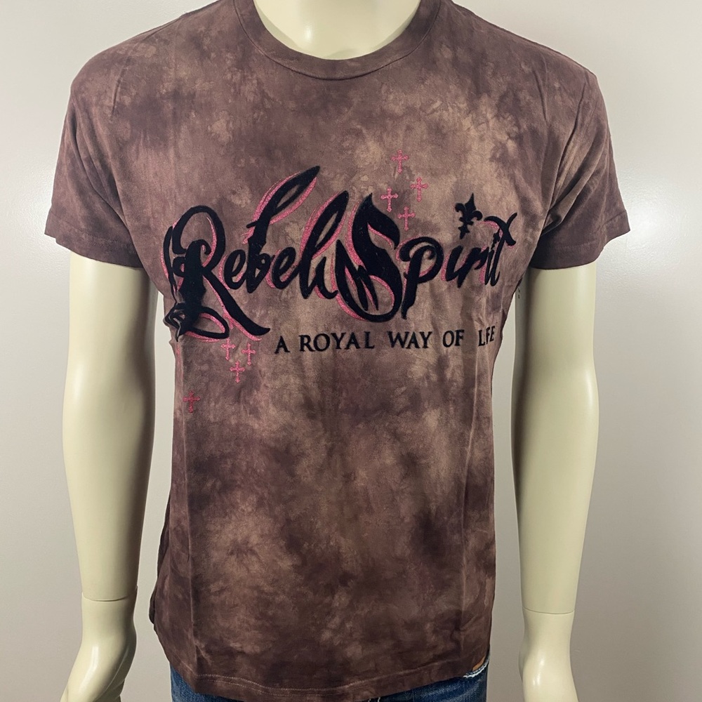 Rebel Spirit Brown Velvet Royal Way Of Life Short Sleeve Shirt
